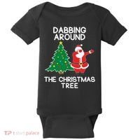 Dabbing Around The Christmas Tree Baby Bodysuit thumb 0