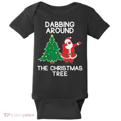 Dabbing Around The Christmas Tree Baby Bodysuit