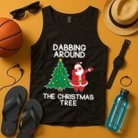 Dabbing Around The Christmas Tree Tank Top thumb 4