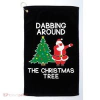 Dabbing Around The Christmas Tree Golf Towel thumb 0