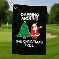 Dabbing Around The Christmas Tree Golf Towel thumb 1