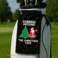 Dabbing Around The Christmas Tree Golf Towel thumb 2