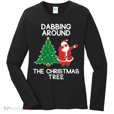 Dabbing Around The Christmas Tree Women's Long Sleeve Shirt