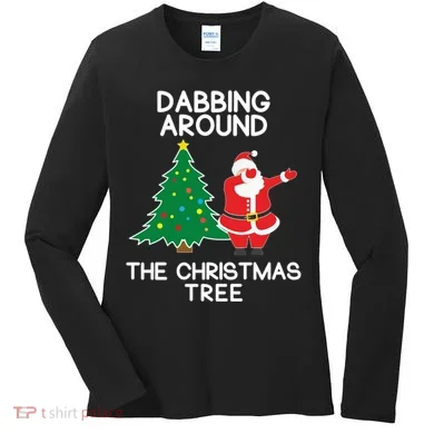 Dabbing Around The Christmas Tree Women's Long Sleeve Shirt
