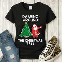 Dabbing Around The Christmas Tree Women's T-Shirt thumb 3