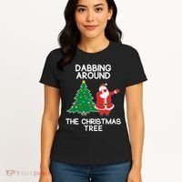 Dabbing Around The Christmas Tree Women's T-Shirt thumb 4