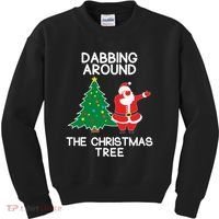 Dabbing Around The Christmas Tree Kids Sweatshirt thumb 0
