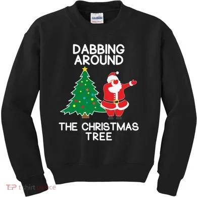 Dabbing Around The Christmas Tree Kids Sweatshirt