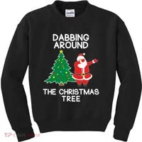 Dabbing Around The Christmas Tree Kids Sweatshirt thumb 0