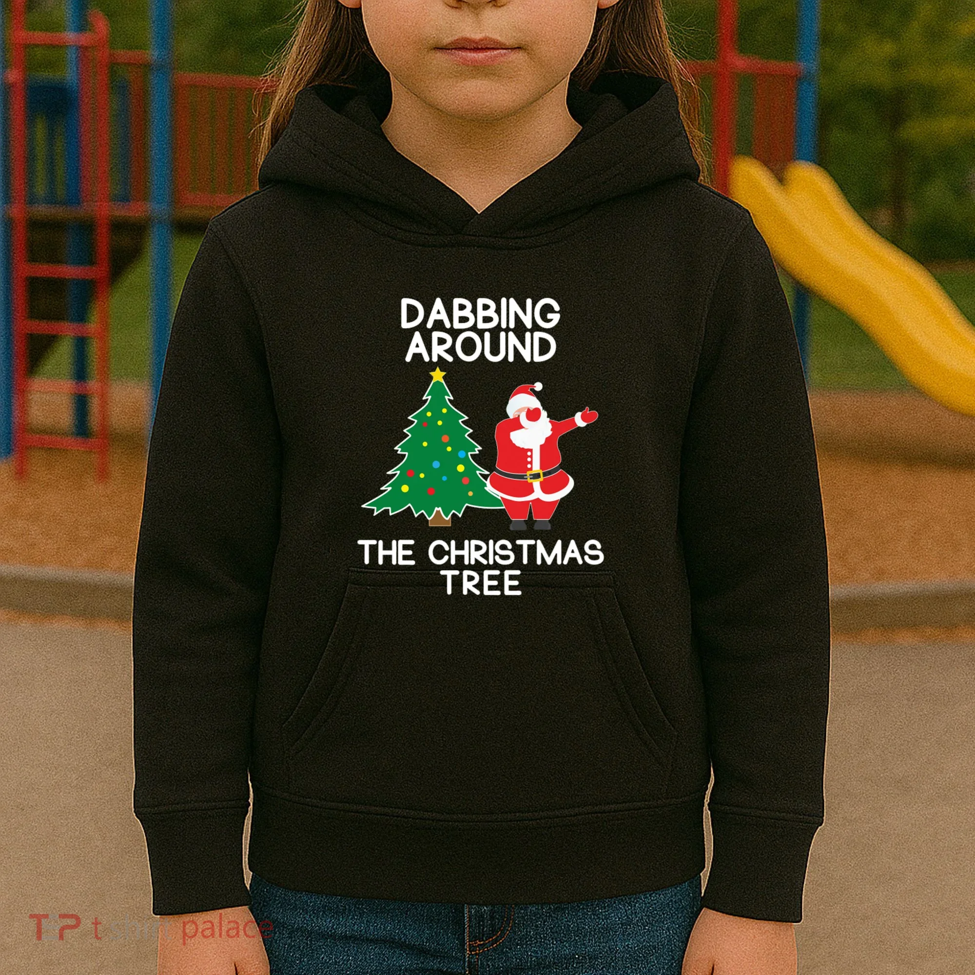 Dabbing Around The Christmas Tree Kids Hoodie