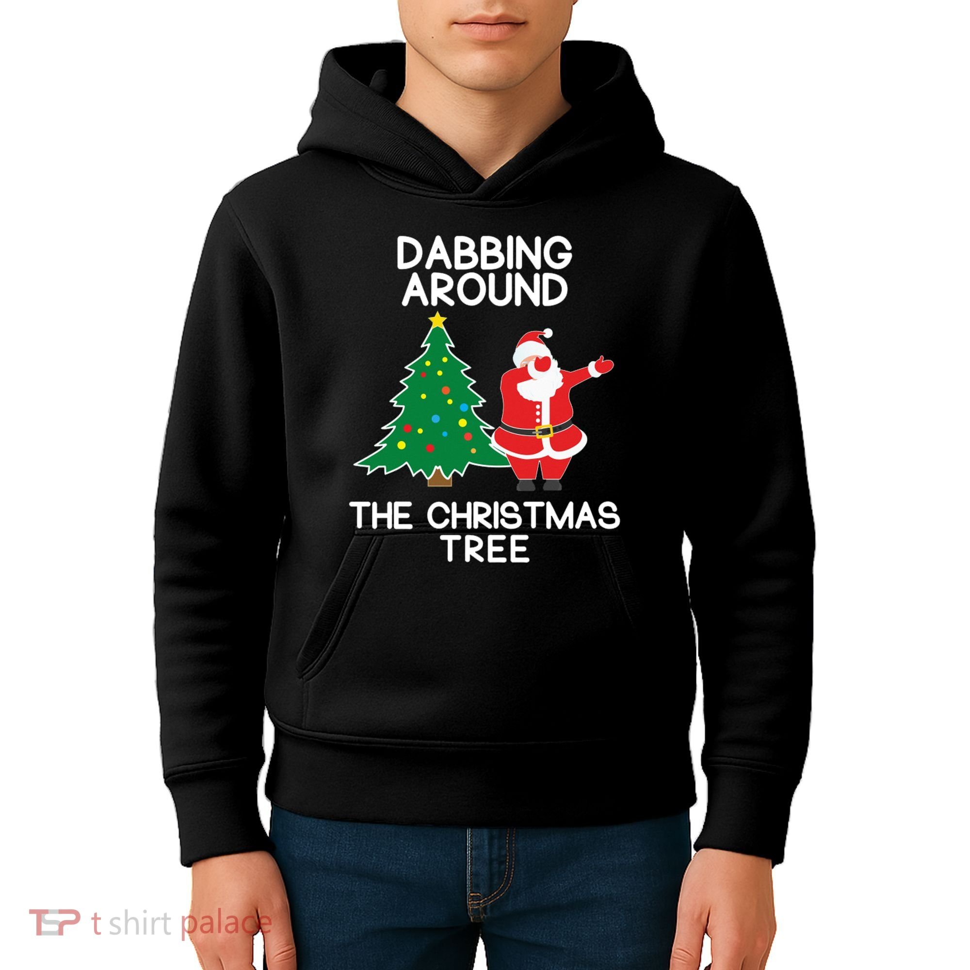 Dabbing Around The Christmas Tree Kids Hoodie