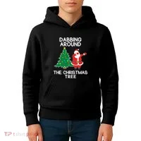 Dabbing Around The Christmas Tree Kids Hoodie thumb 4