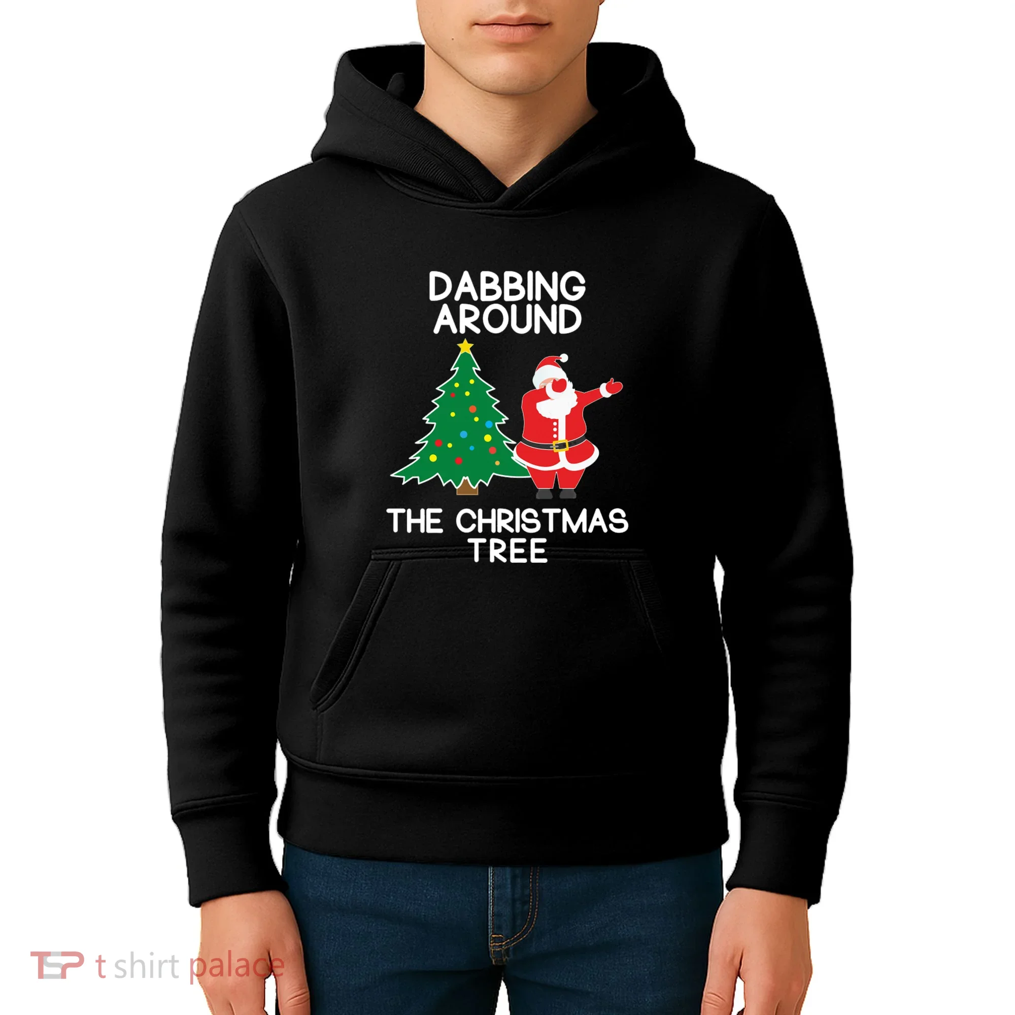 Dabbing Around The Christmas Tree Kids Hoodie