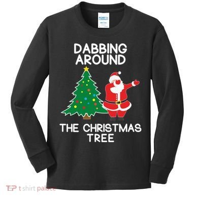 Dabbing Around The Christmas Tree Kids Long Sleeve Shirt