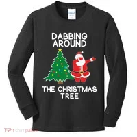 Dabbing Around The Christmas Tree Kids Long Sleeve Shirt thumb 0