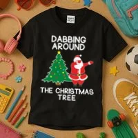 Dabbing Around The Christmas Tree Kids T-Shirt thumb 3