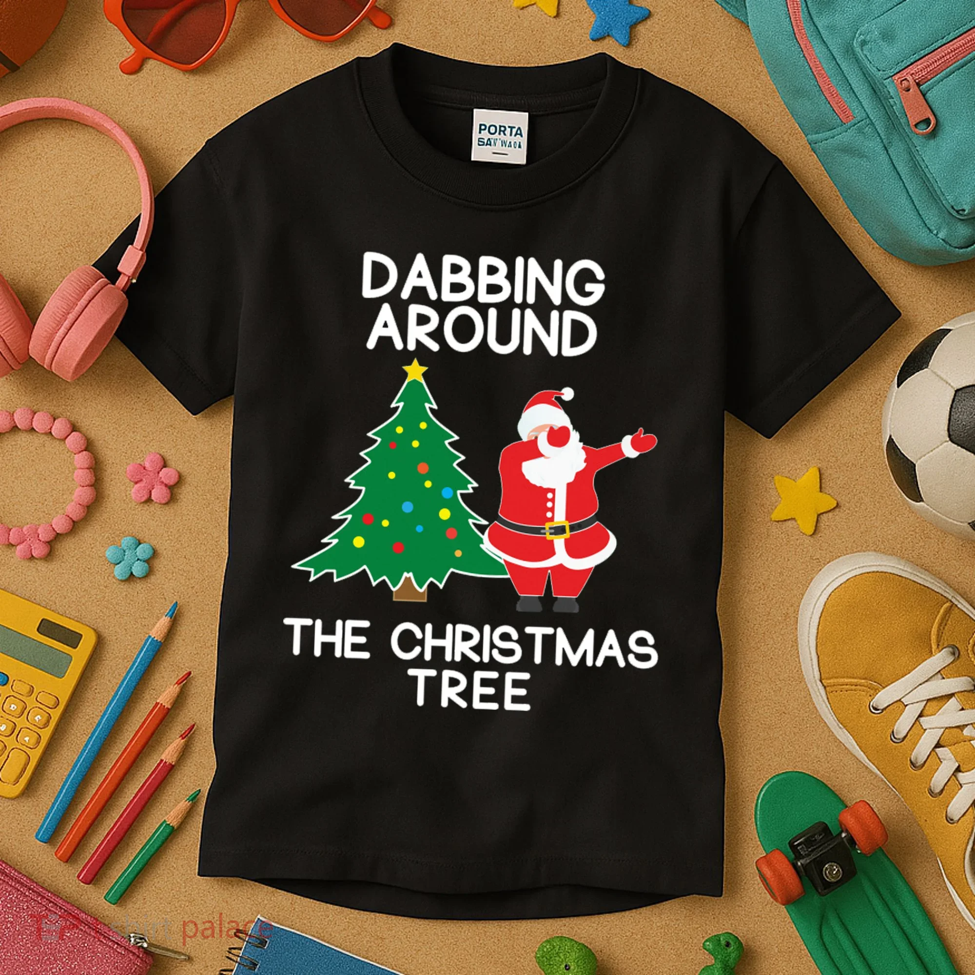 Dabbing Around The Christmas Tree Kids T-Shirt