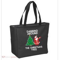Dabbing Around The Christmas Tree Tote Bag thumb 2