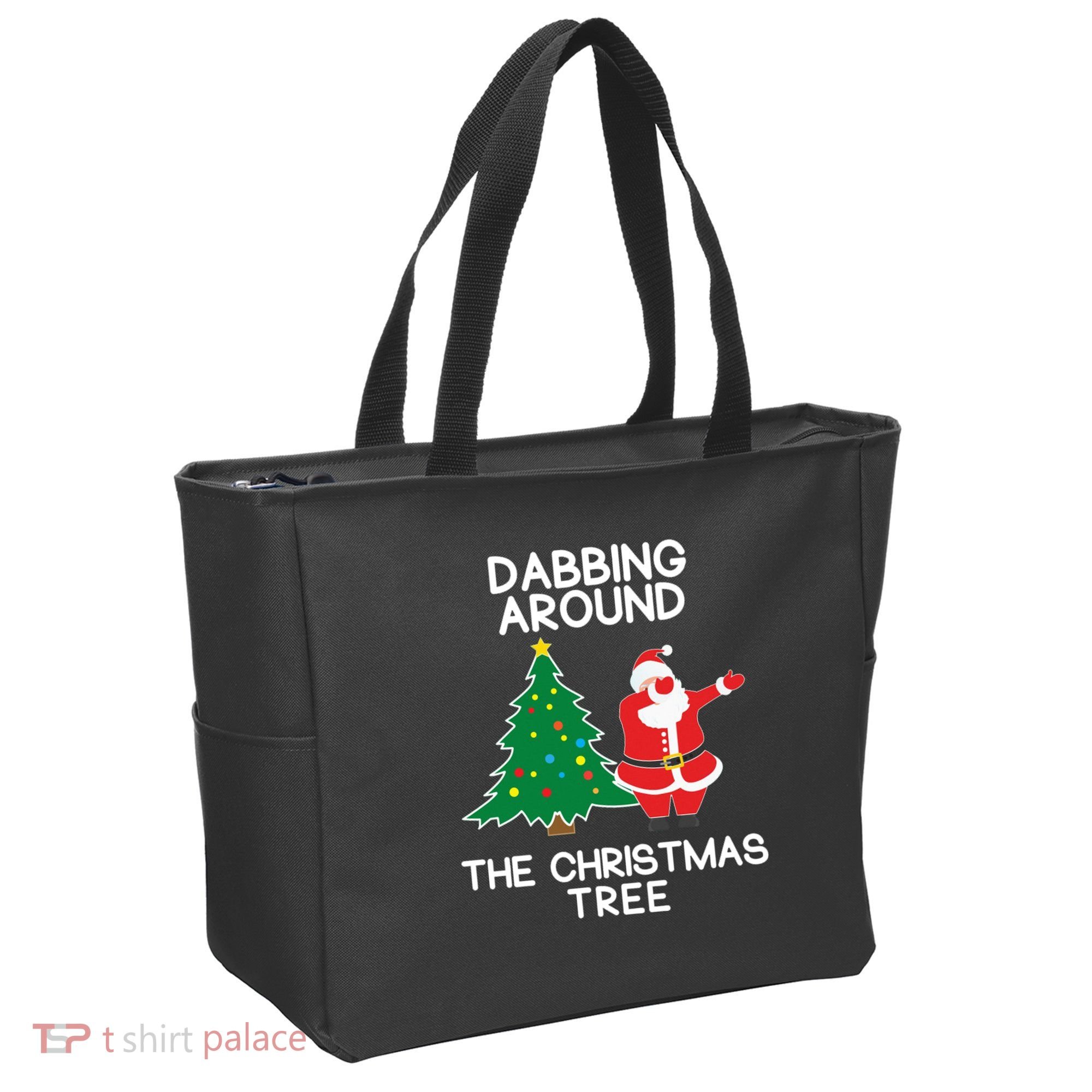 Dabbing Around The Christmas Tree Tote Bag