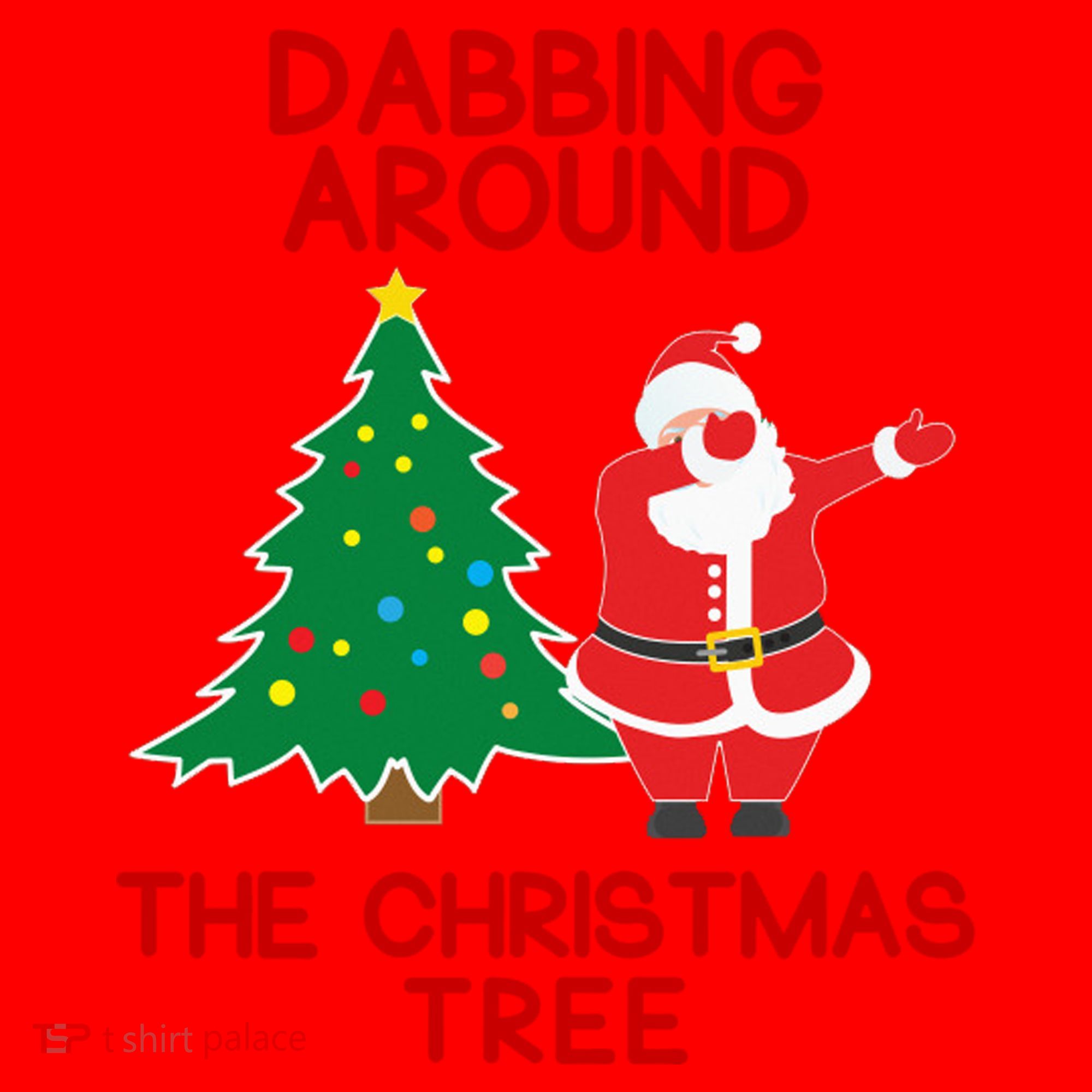 Dabbing Around The Christmas Tree Santa Hat