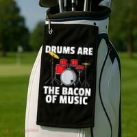 Drums Are The Bacon Of Music Drumming Drummer Player Golf Towel thumb 2