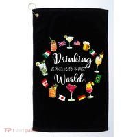 Drinking Around The World Vacation Golf Towel thumb 0