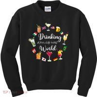 Drinking Around The World Vacation Kids Sweatshirt thumb 0
