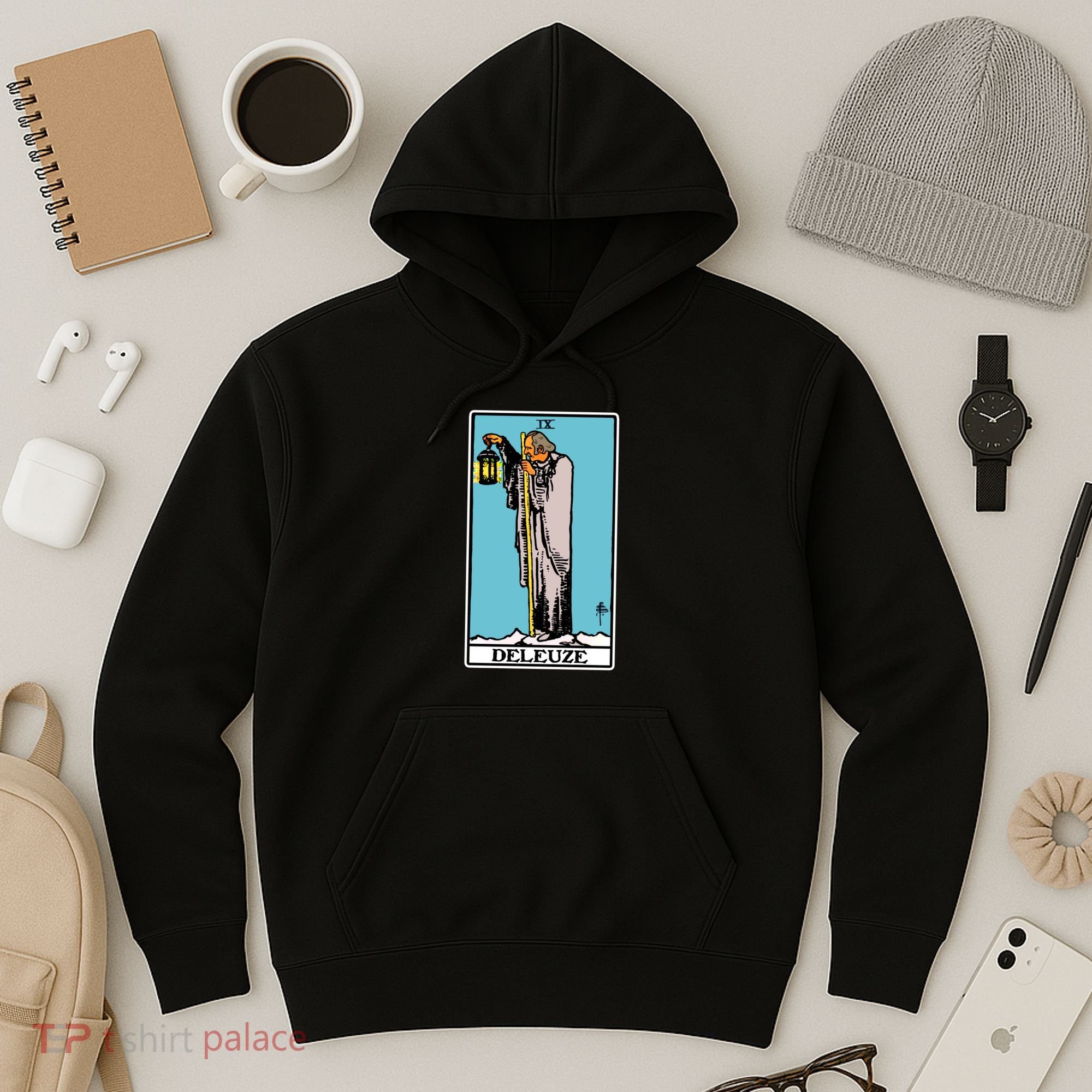 Deleuze As The Hermit Tarot Card Hoodie