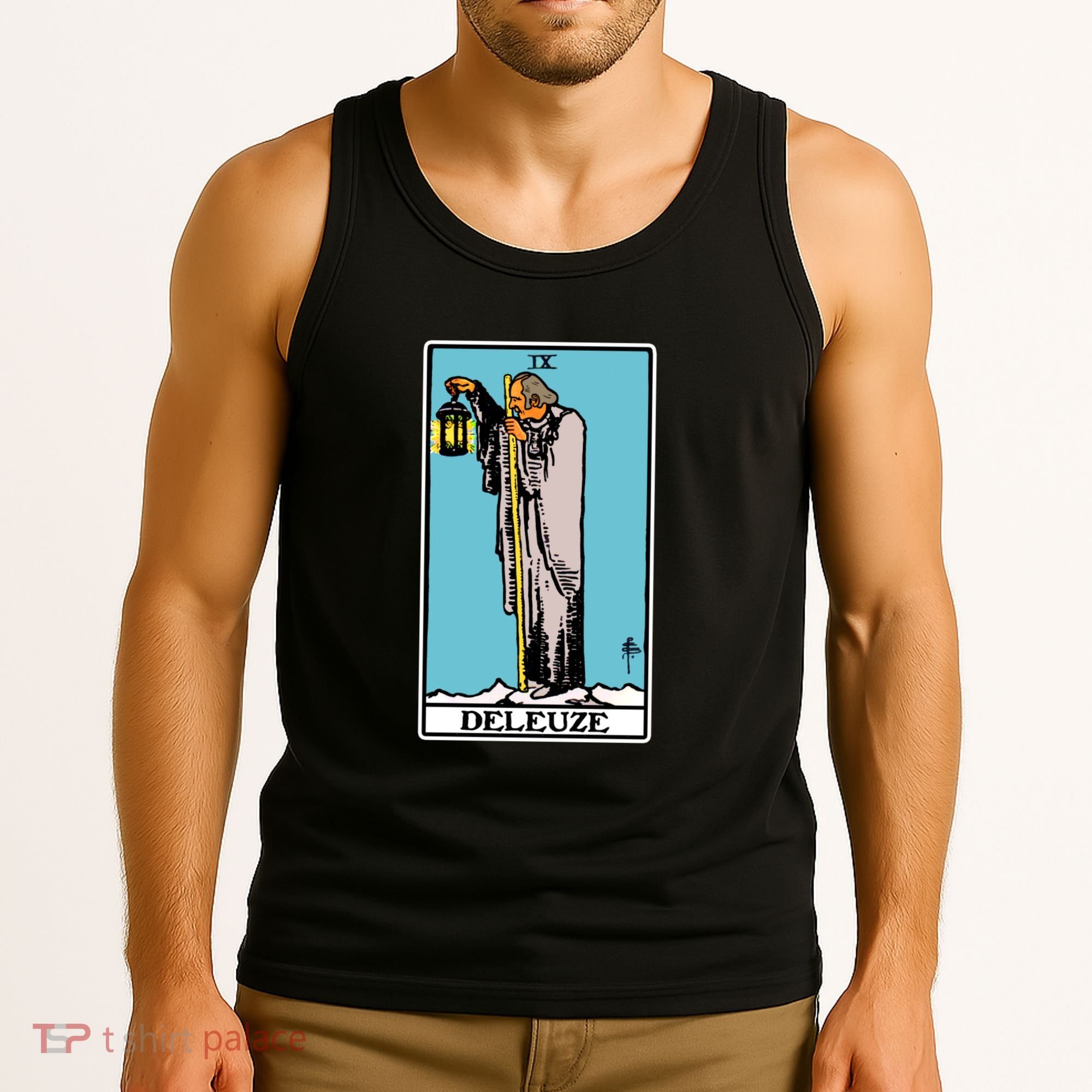 Deleuze As The Hermit Tarot Card Tank Top