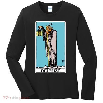 Deleuze As The Hermit Tarot Card Women's Long Sleeve Shirt