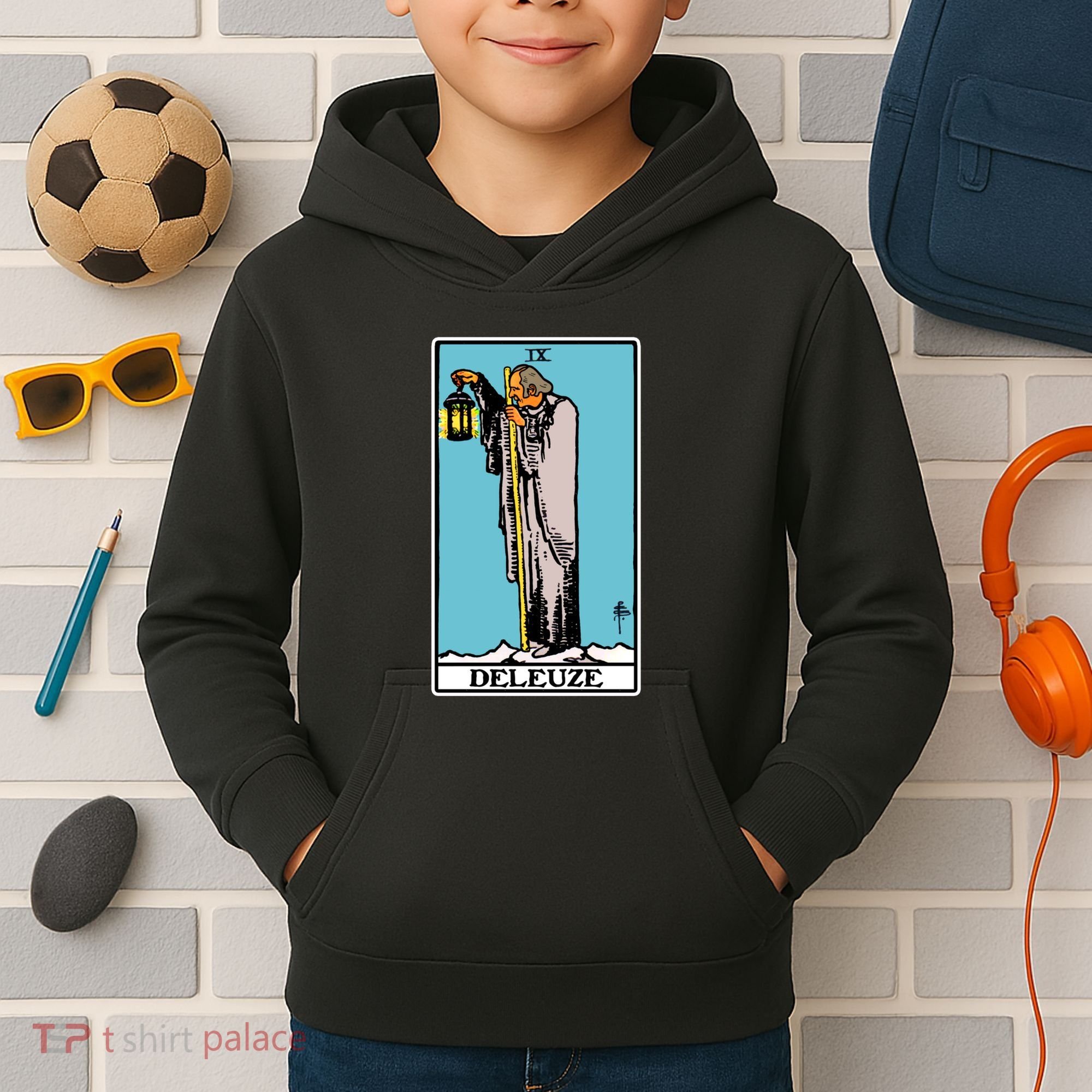 Deleuze As The Hermit Tarot Card Kids Hoodie