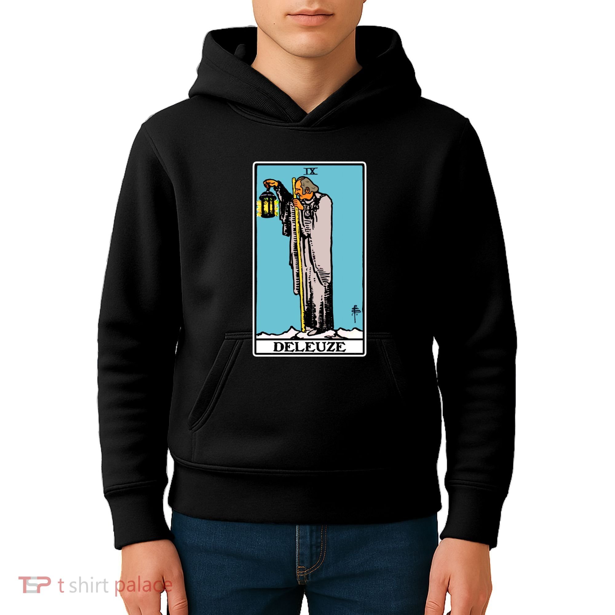 Deleuze As The Hermit Tarot Card Kids Hoodie