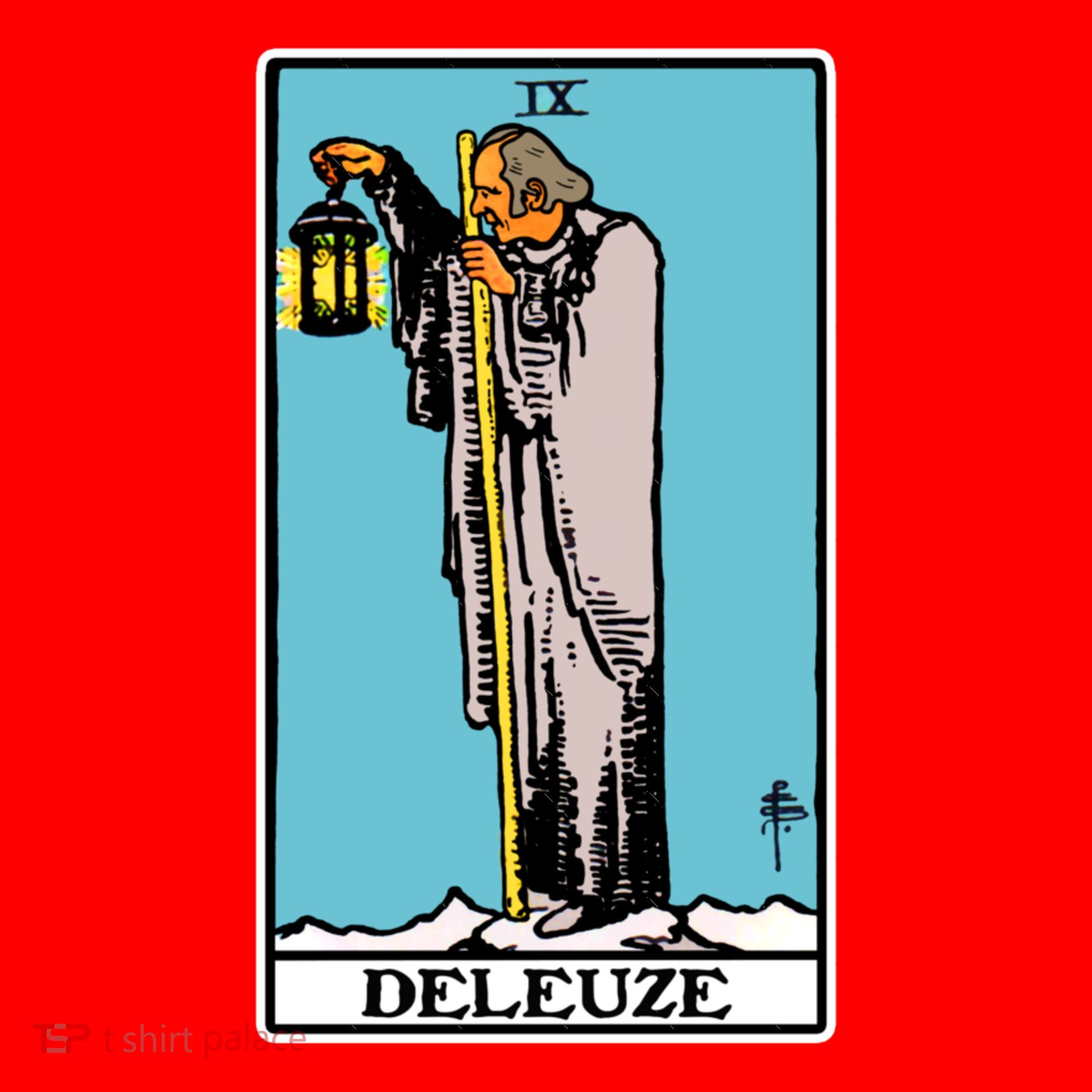 Deleuze As The Hermit Tarot Card Santa Hat