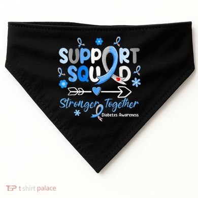 Diabetes Awareness Type 1 2 Kids Support Squad USA-Made Doggie Bandana