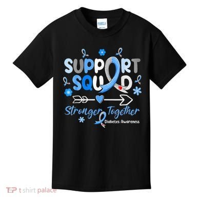 Diabetes Awareness Type 1 2 Kids Support Squad Kids T-Shirt