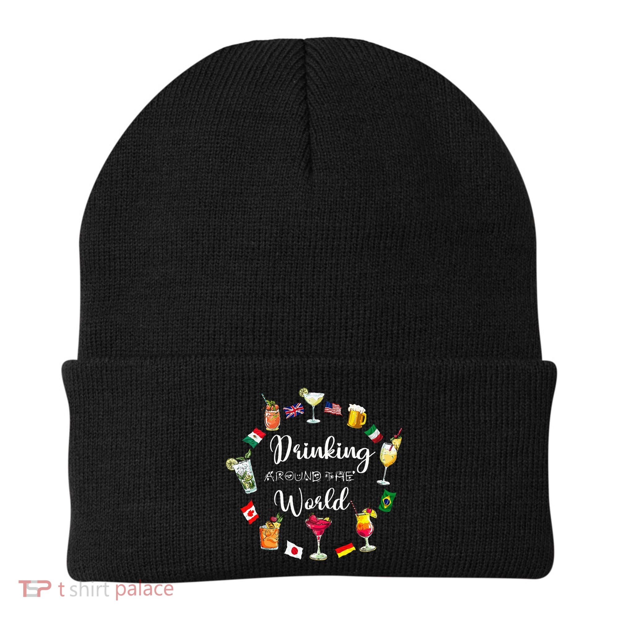 Drinking Around The World Vacation Drinking Showcase Beanie