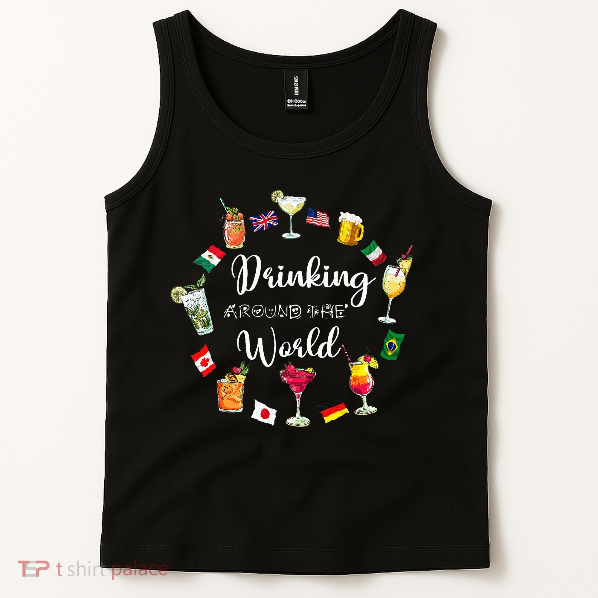 Drinking Around The World Vacation Drinking Showcase Tank Top