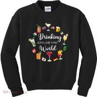 Drinking Around The World Vacation Drinking Showcase Kids Sweatshirt thumb 0