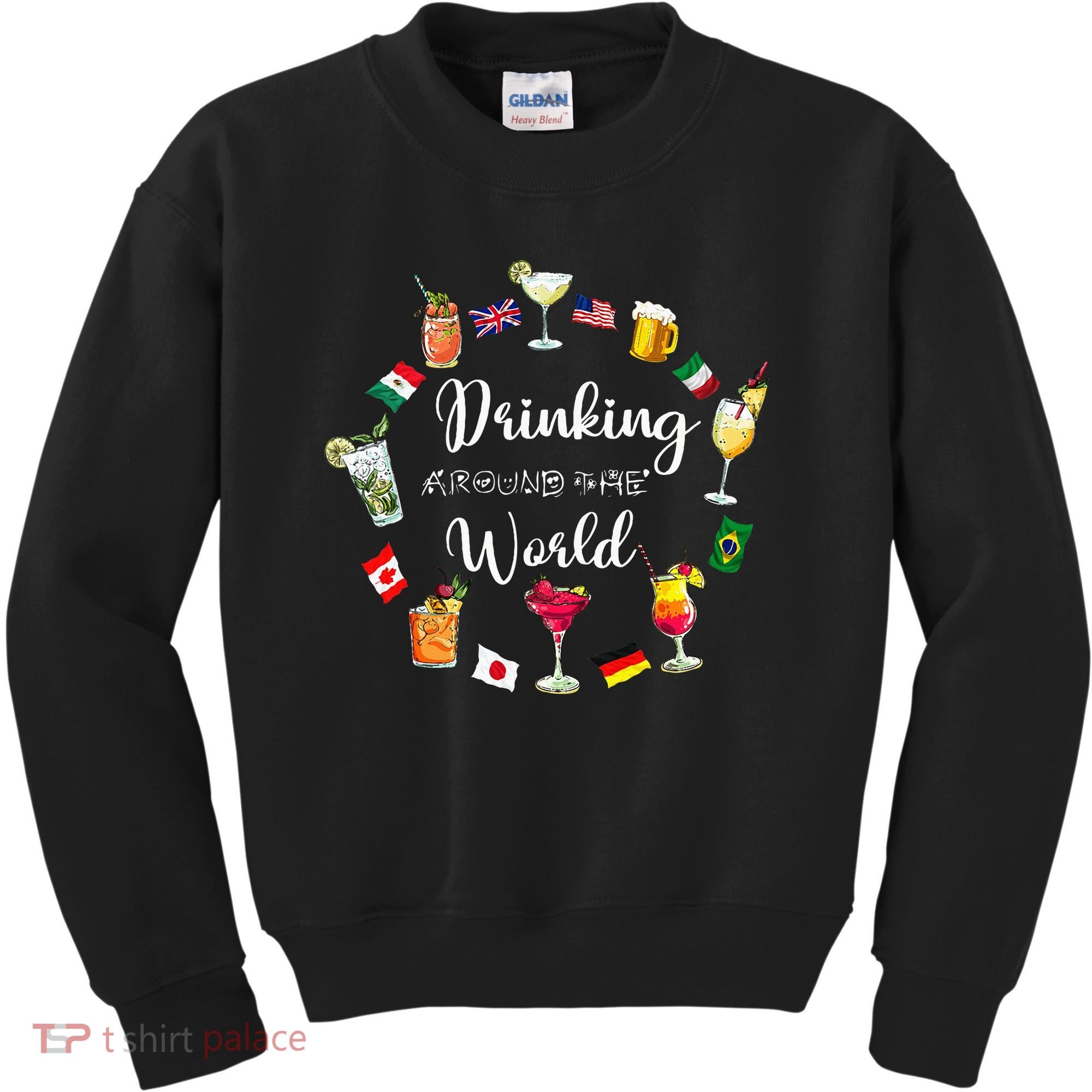 Drinking Around The World Vacation Drinking Showcase Kids Sweatshirt
