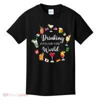 Drinking Around The World Vacation Drinking Showcase Kids T-Shirt thumb 0
