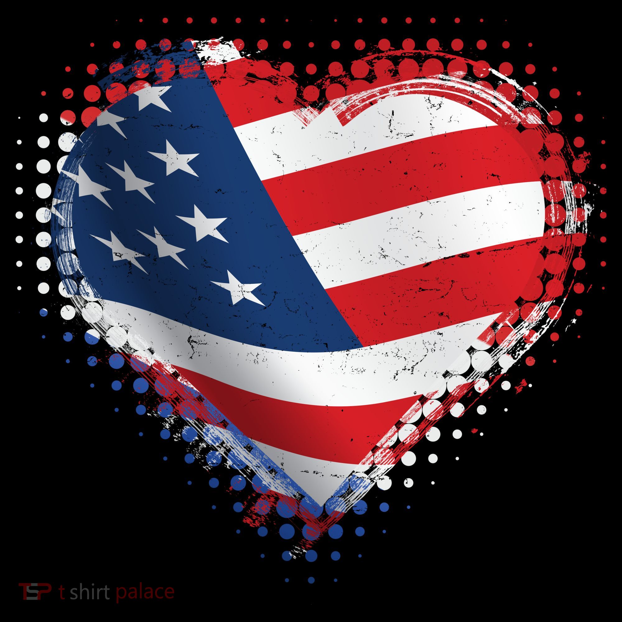 Distressed American USA Flag Heart Coffee Mug