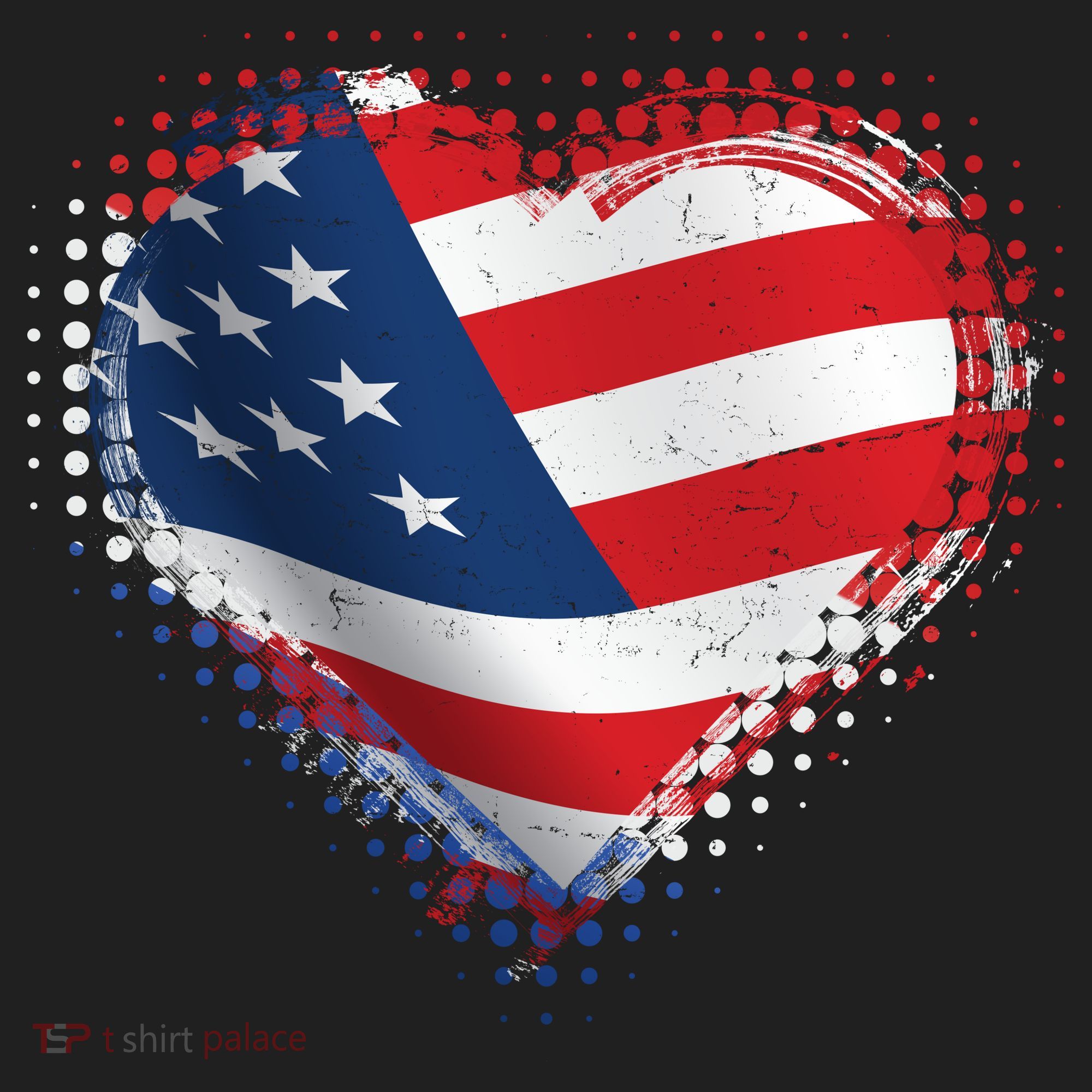 Distressed American USA Flag Heart Tumbler