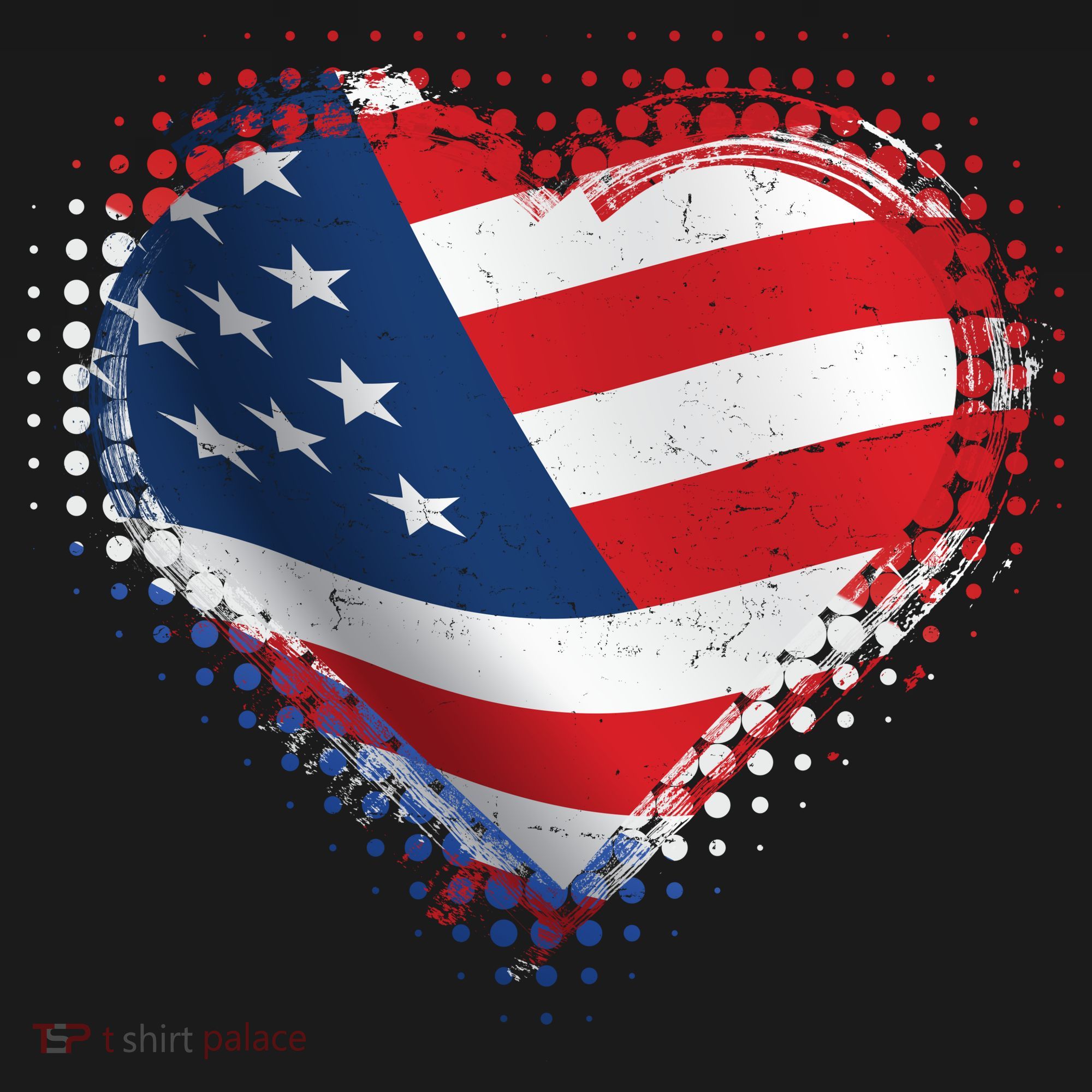 Distressed American USA Flag Heart Ornament