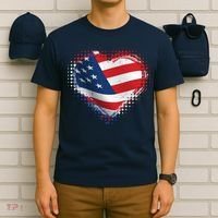 Distressed American USA Flag Heart T-Shirt thumb 6