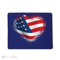 Distressed American USA Flag Heart Mousepad thumb 0
