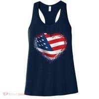 Distressed American USA Flag Heart Women's Tank Top thumb 0