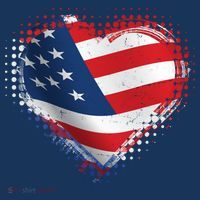 Distressed American USA Flag Heart Baby Bodysuit thumb 2
