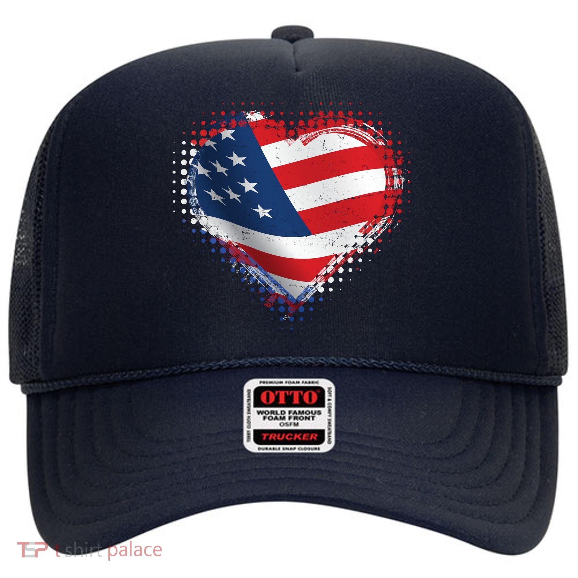 Distressed American USA Flag Heart Hat