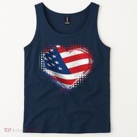 Distressed American USA Flag Heart Tank Top thumb 2