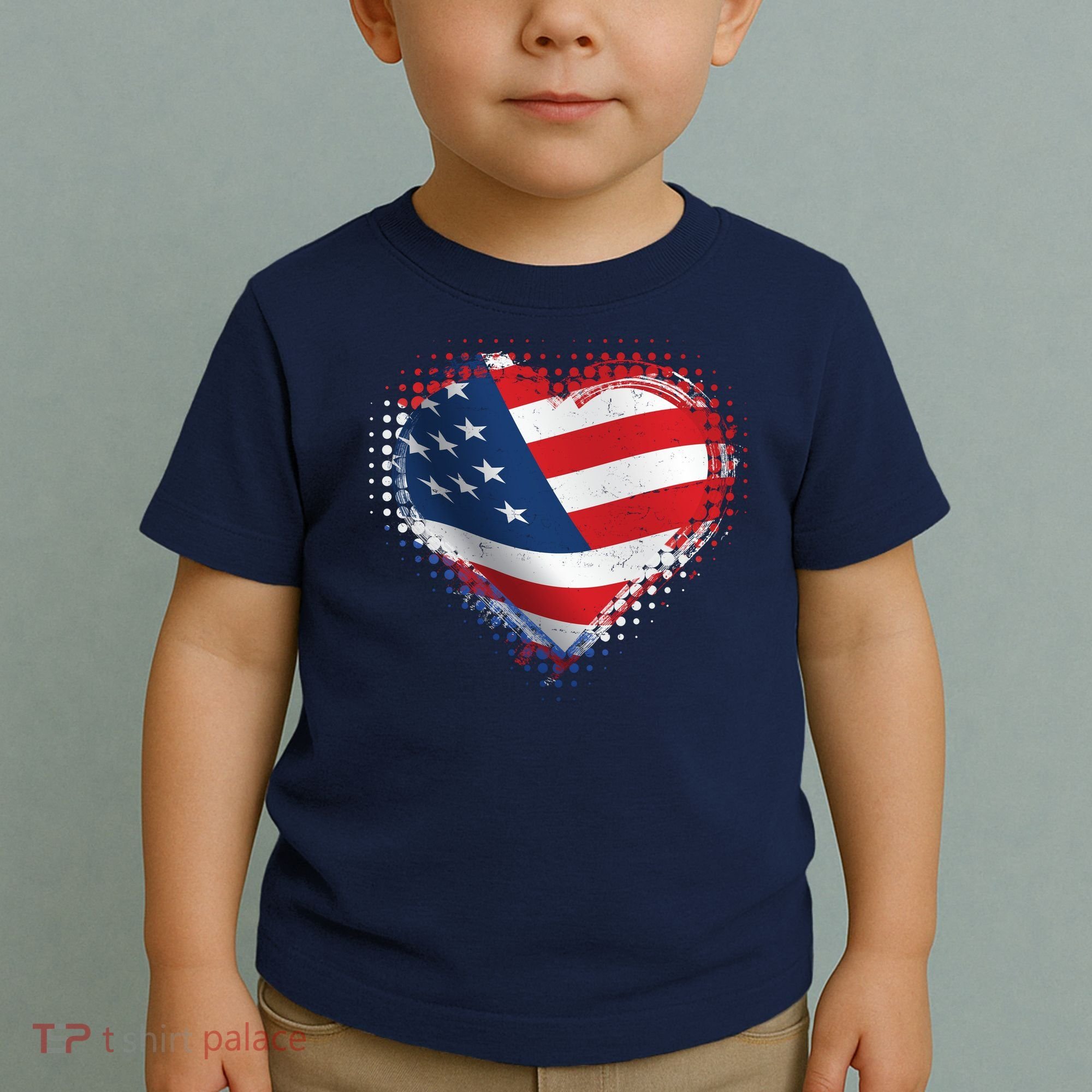 Distressed American USA Flag Heart Toddler T-Shirt